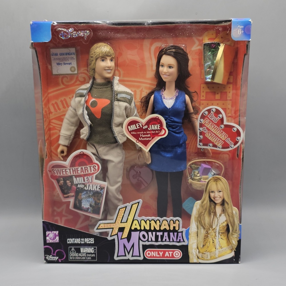 Hannah Montana Miley & Jake Sweethearts Doll Set Target Exclusive 2007! NIB NEW